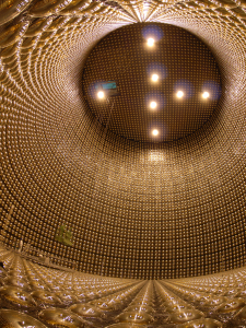 Image of the inside of the Super-Kamiokande detector